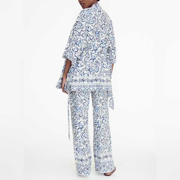 NWT Zara Linen Blend Kimono Jacket Paisley print Sz XS-S - Picture 4 of 11